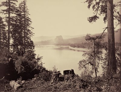 Castle Rock, Columbia River by Carleton E. Watkins